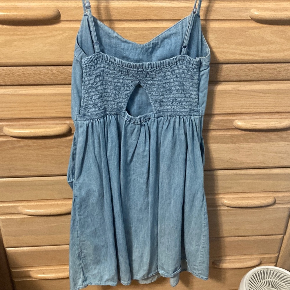 SO Light Blue Denim Dress Spaghetti Straps Medium - Picture 3 of 6